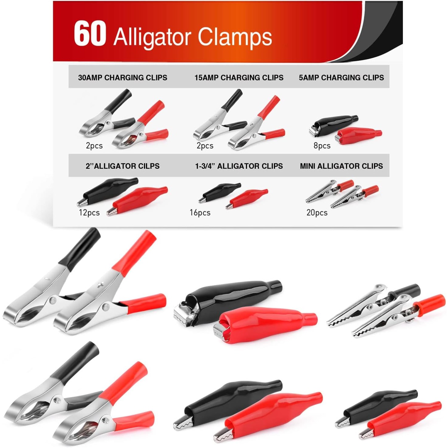 Nilight 60PCS Alligator Clip A - Diy Electronics Project Kit recension och pris